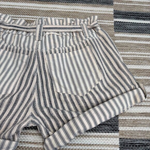 Free People One Harriet Striped Shorts Pockets Relaxed Fit Tan Black Size Large - Picture 8 of 14